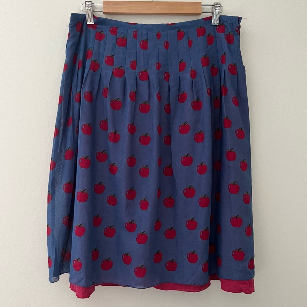 Charlotte Russe Vintage Y2K Apple Novelty Print Skirt Cotton Teacher Size 9